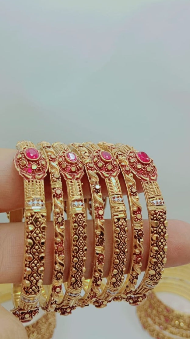 Graceful Rose Bangle Set