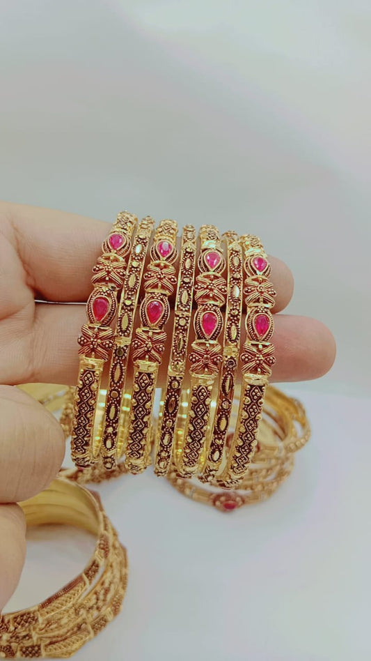 Stunning Rose Bangle Set